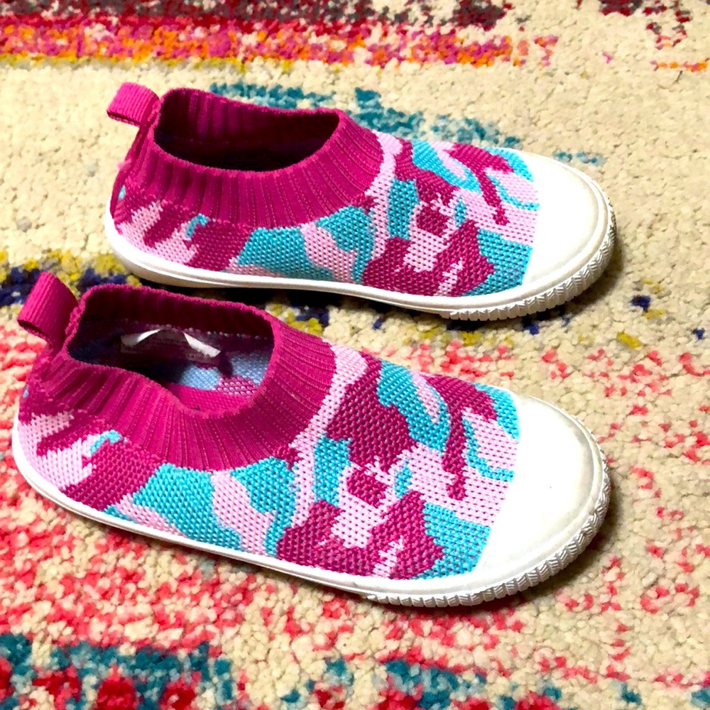 Thereabouts Baby/Toddler Pink/Teal Camo Slip On Sneakers